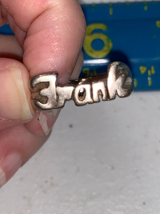 Sterling Silver Frank Personalized Name Ring Size 10 1/2
