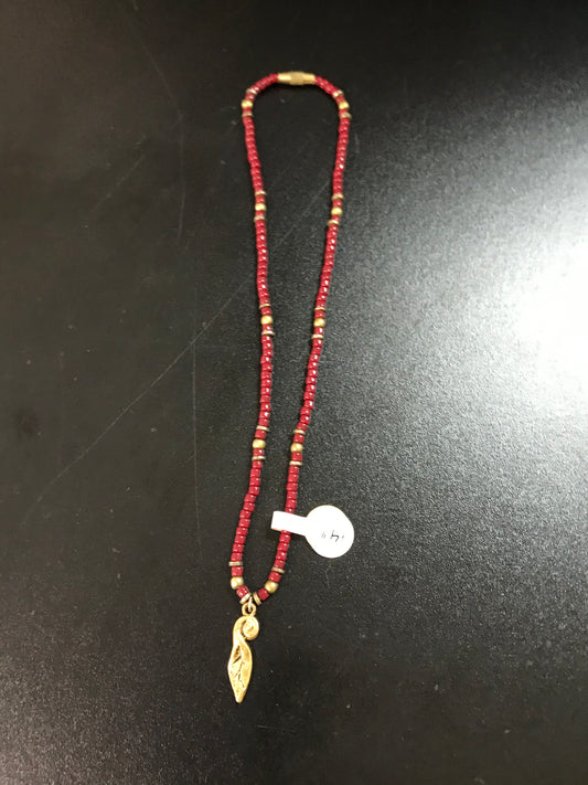 14" Red Seed Bead Necklace