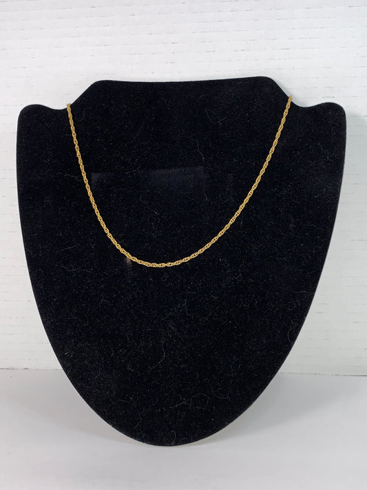 18" 4mm Gold Tone Rope Chain Necklace