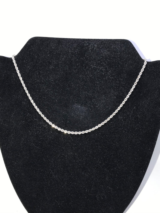 18" 3mm Silver Rope Chain Necklace