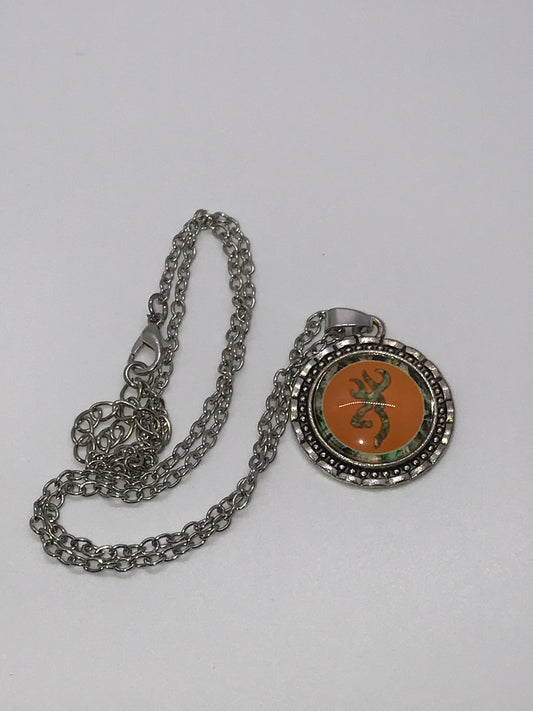 19 1/2" Orange Browning Necklace