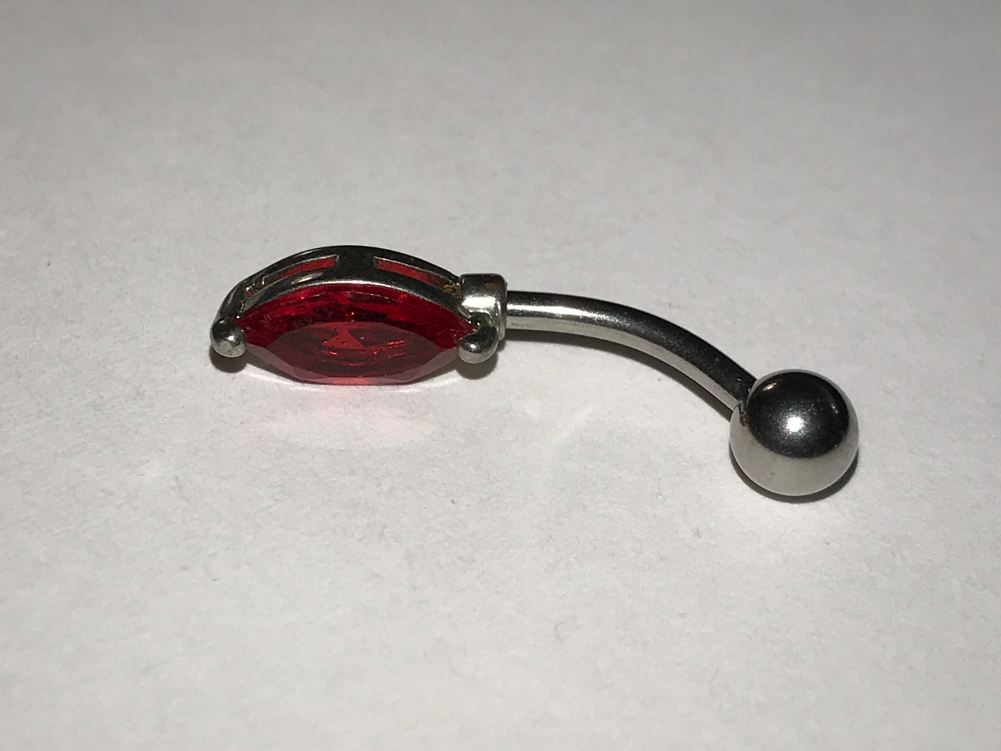 Red Gem Belly Ring