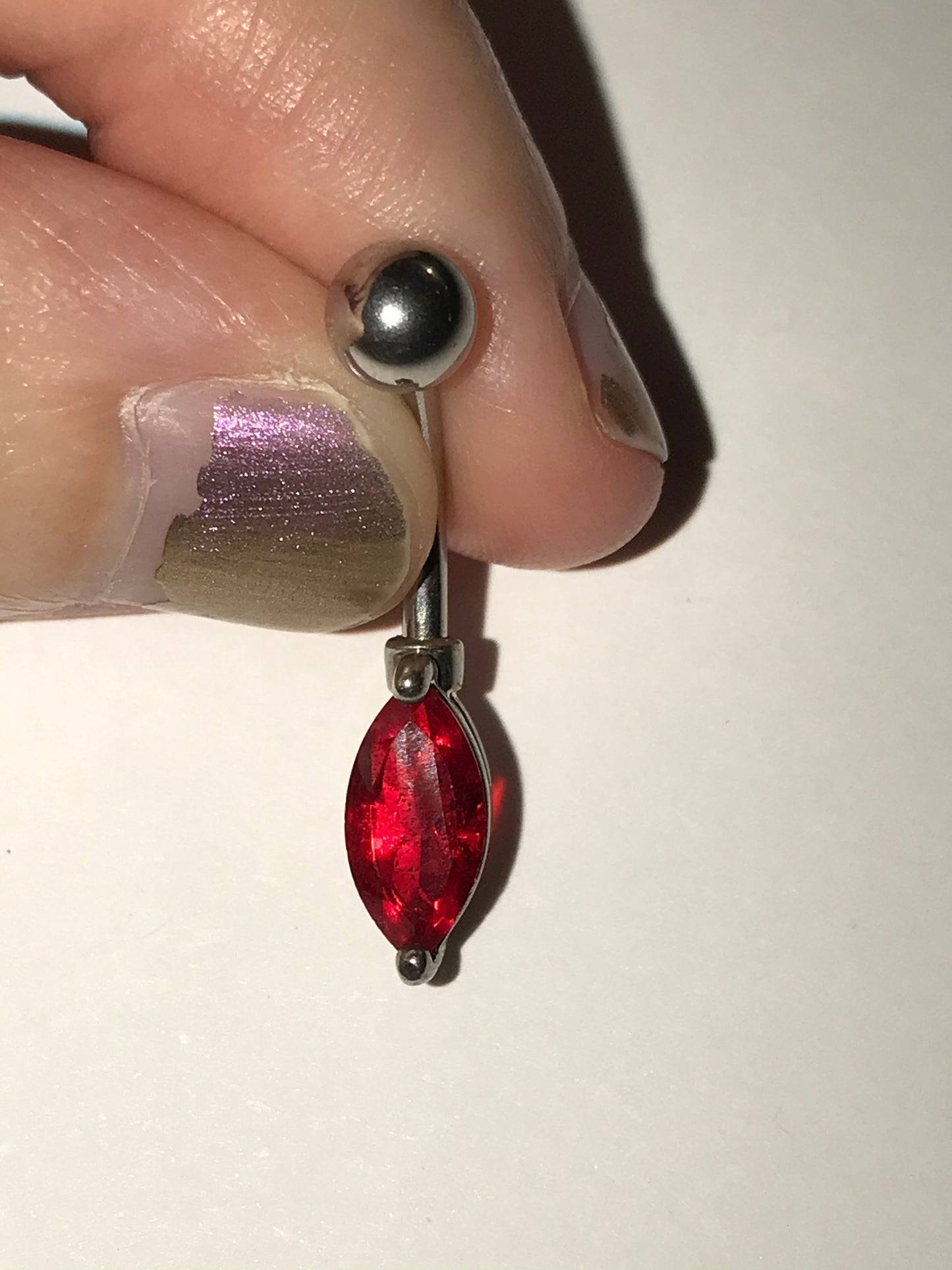 Red Gem Belly Ring