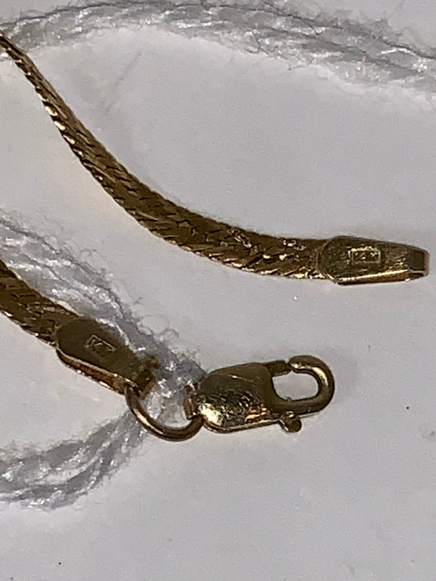 7" long 14 Kt Gold V Design Herringbone Bracelet