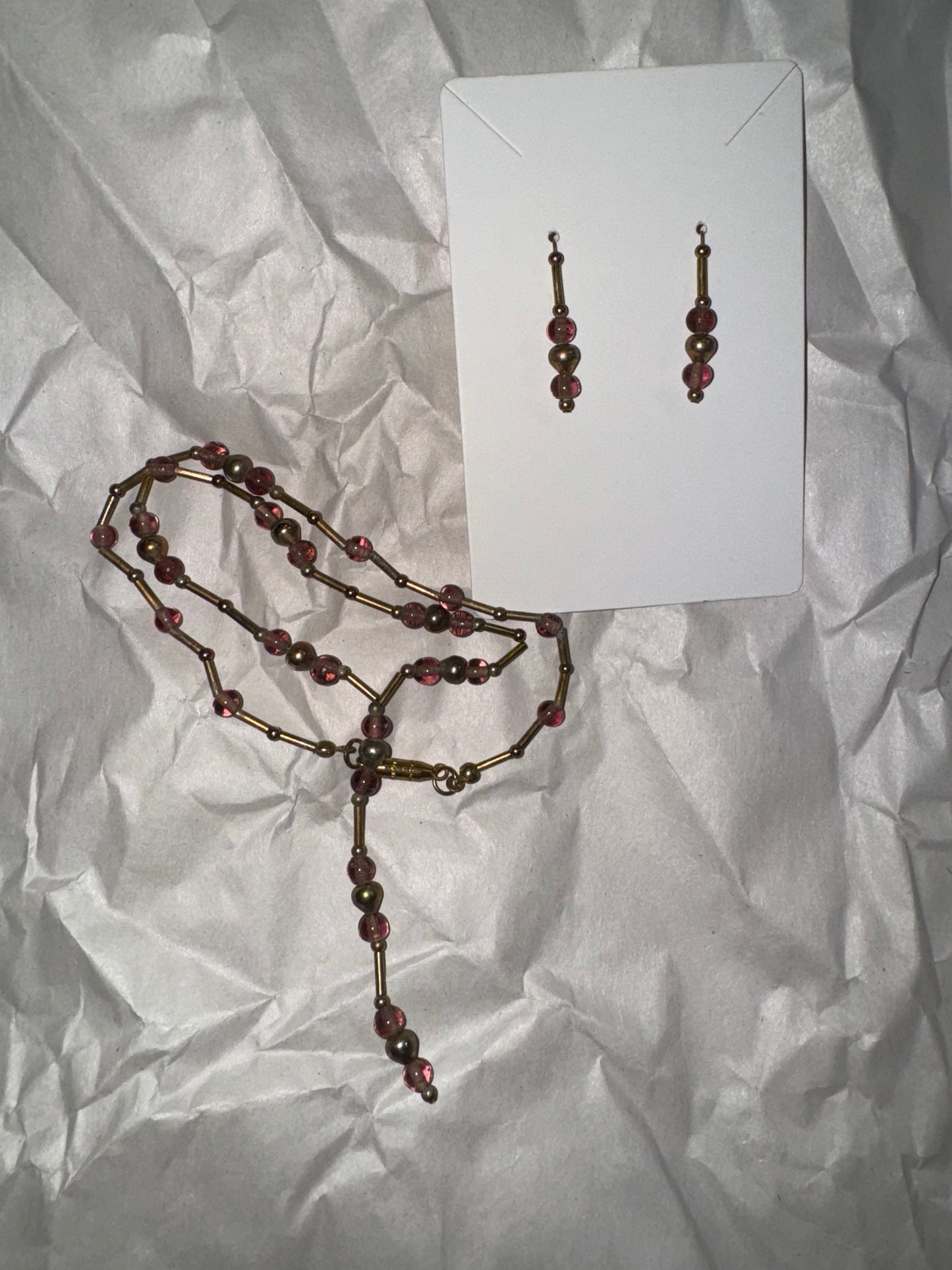 15" Amethyst Y Necklace and Earring Set