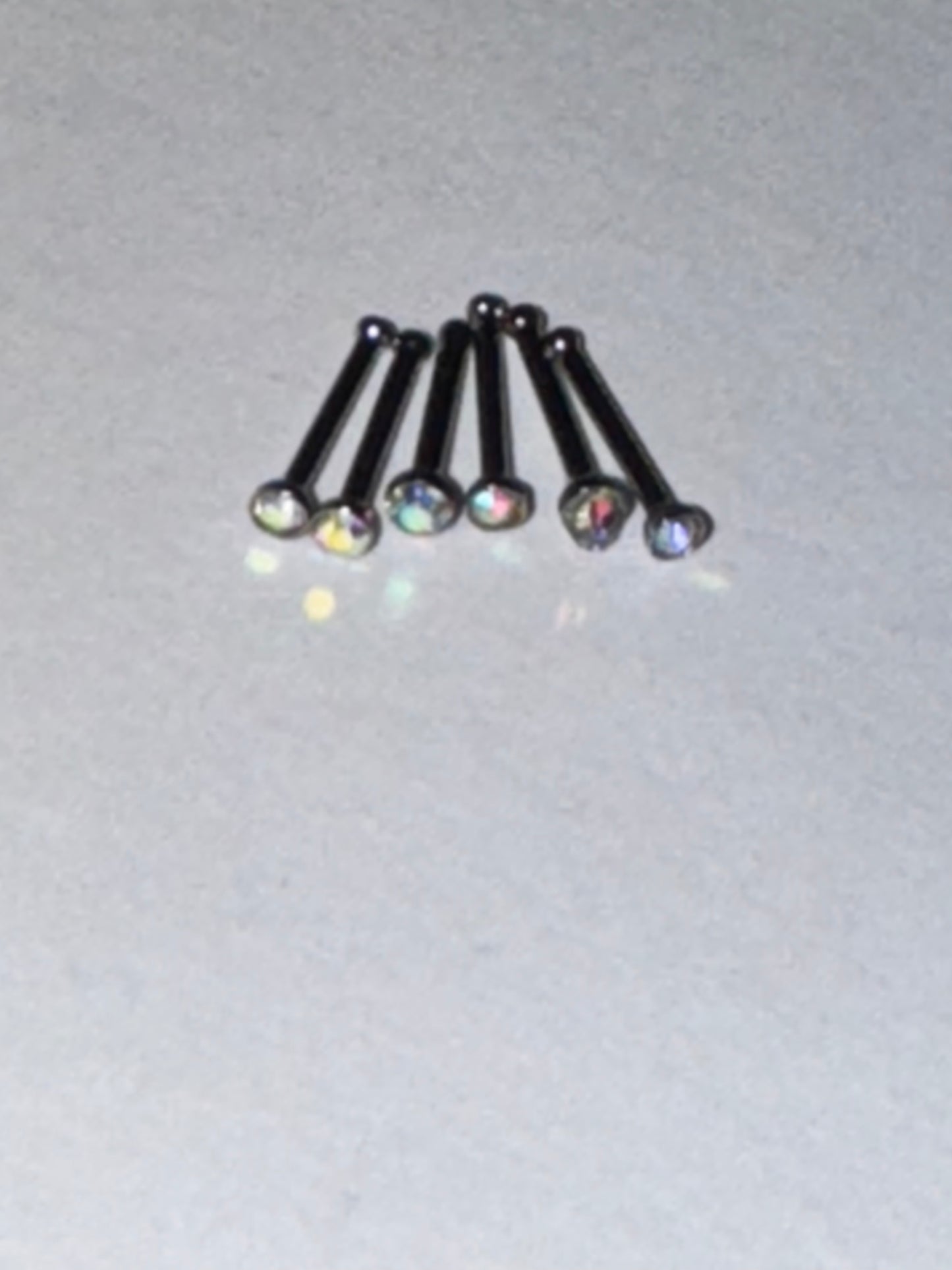 20 Gauge 2mm Rhinestone Nose Straight Rings