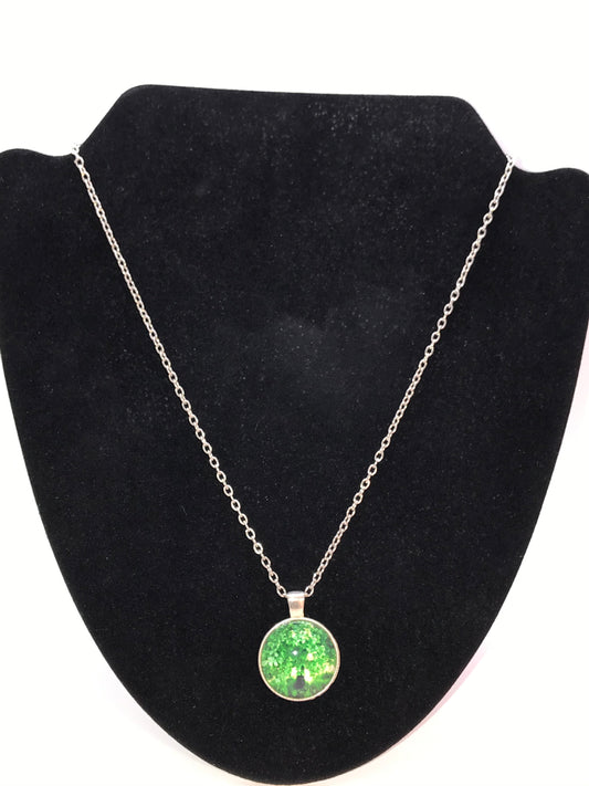 20" Green Tree Of Life Cable Chain Necklace