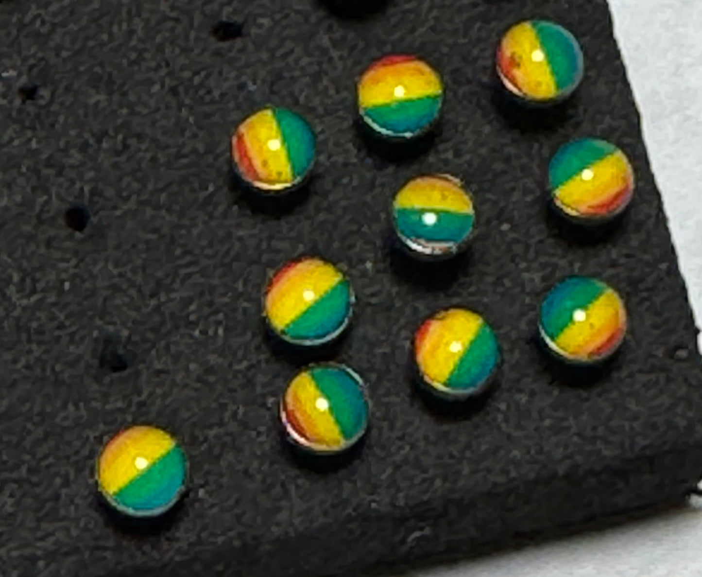 3mm Round Rainbow Design 20 gauge nose rings