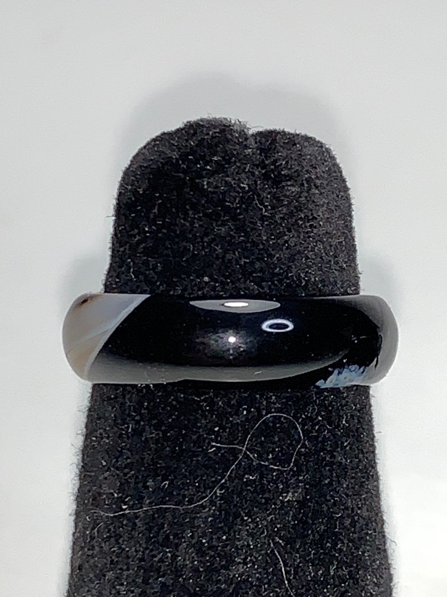 Black Agate Ring, Size 7 1/4