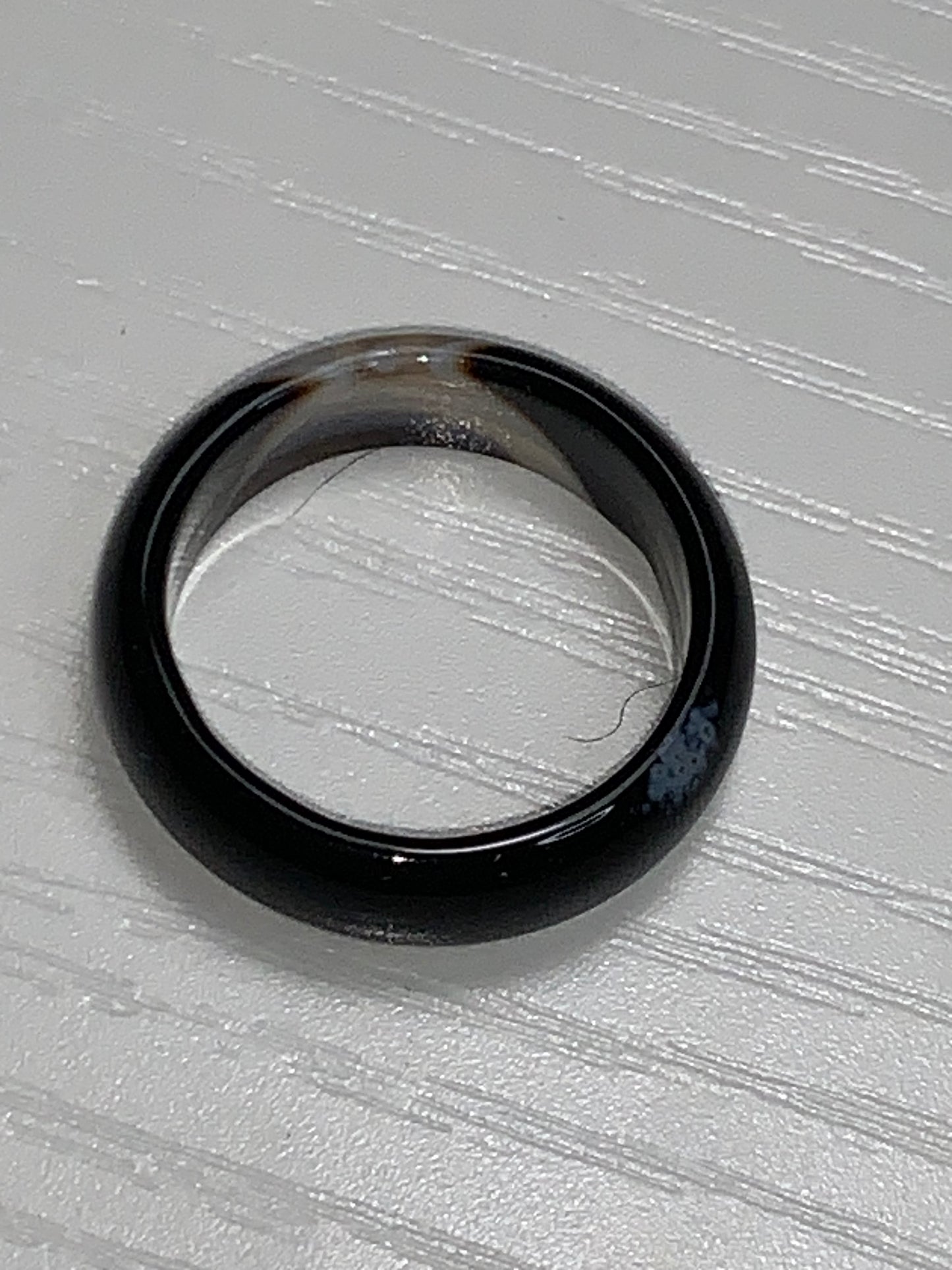 Black Agate Ring, Size 7 1/4