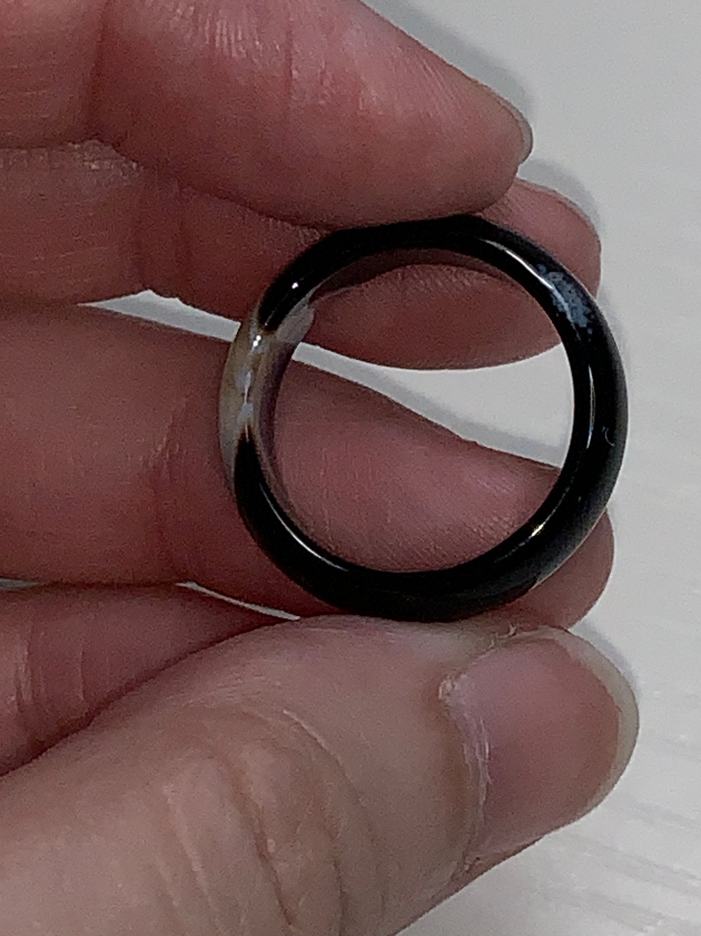 Black Agate Ring, Size 7 1/4