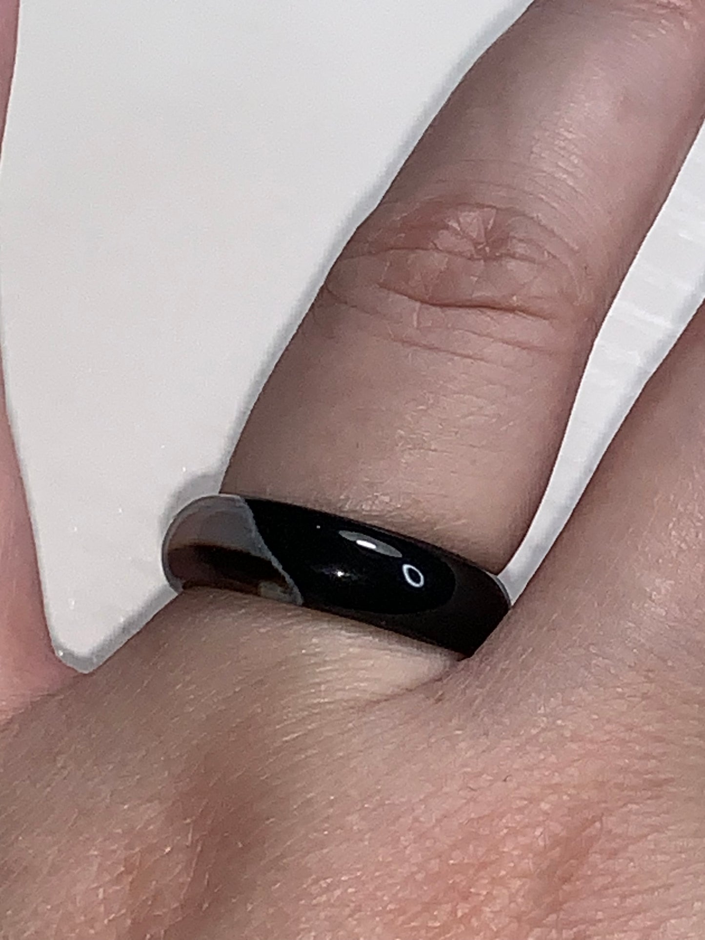 Black Agate Ring, Size 7 1/4