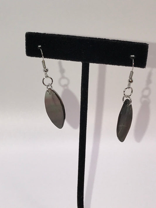 Black Lip Shell Dangle Earrings