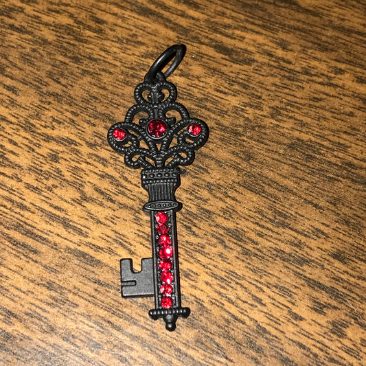 Black and Red Key Pendant