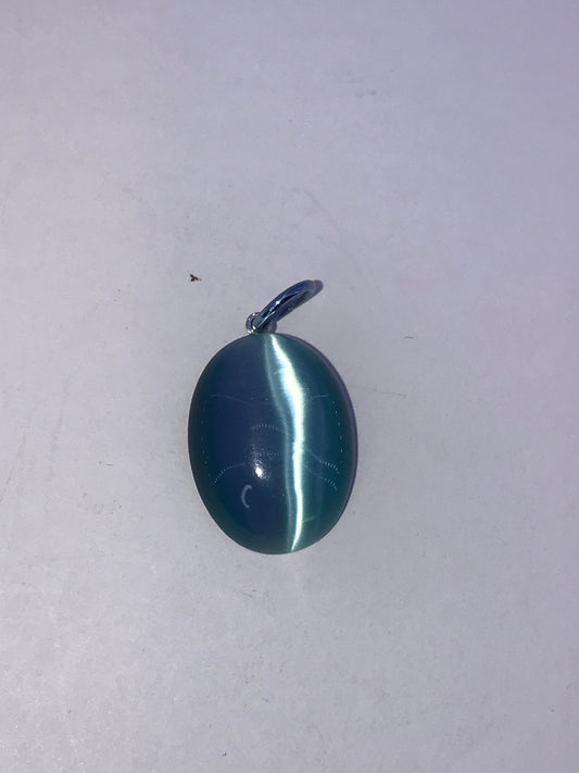 Turquoise Blue Cat's Eye Pendant