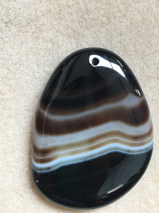 Coffee Onyx Agate Oval Pendant