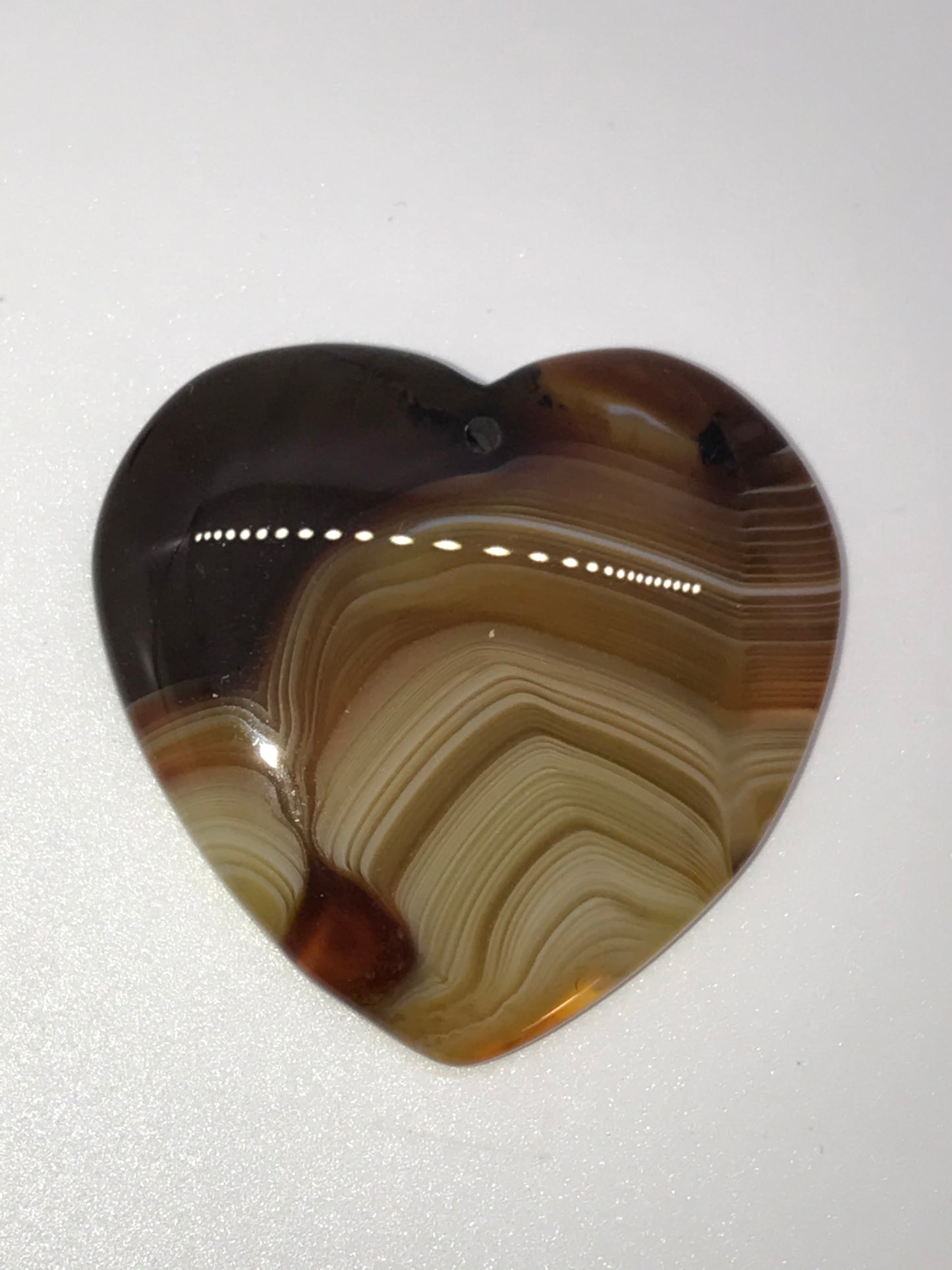 Coffee Onyx Agate Heart Pendant