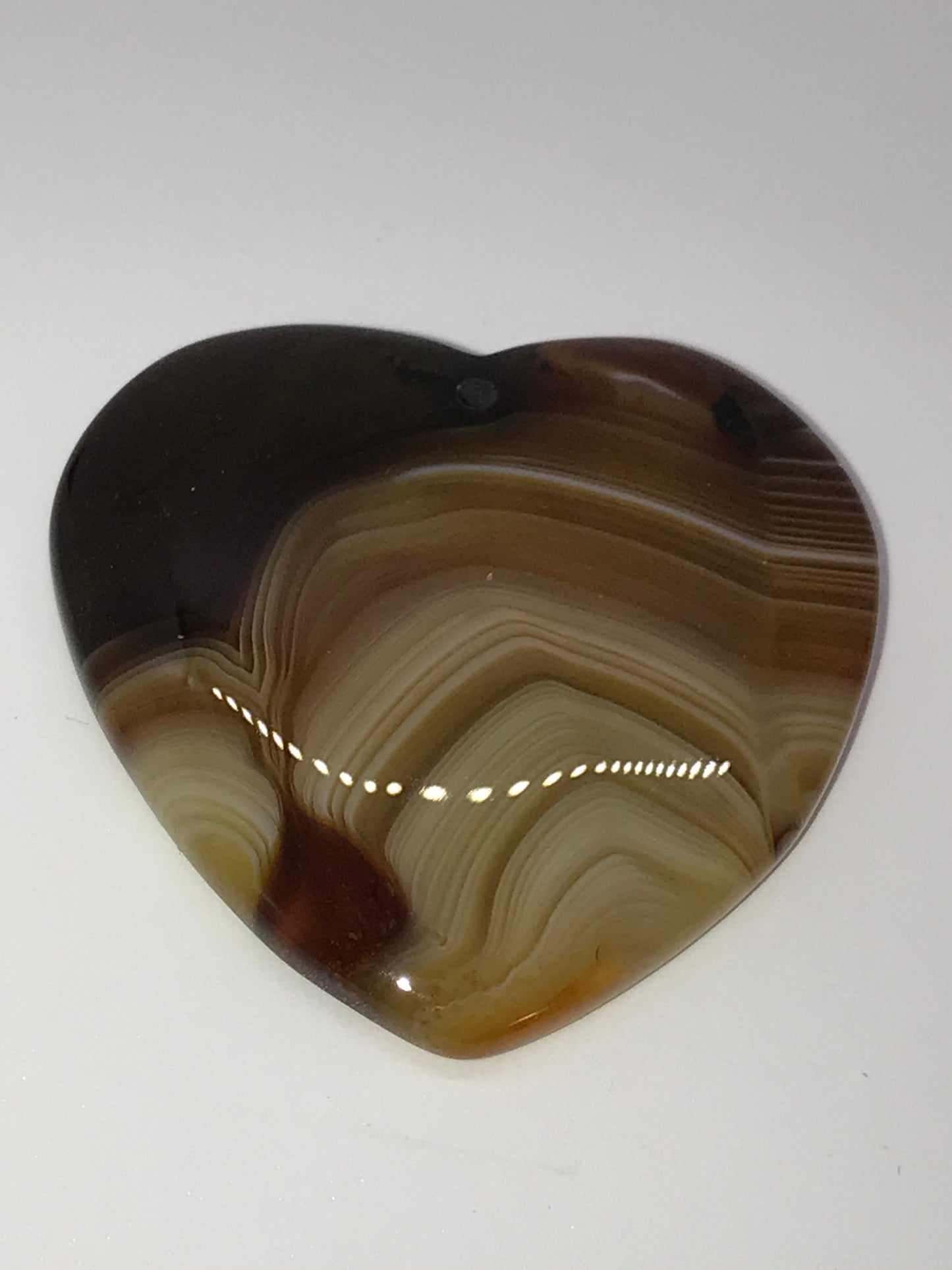 Coffee Onyx Agate Heart Pendant