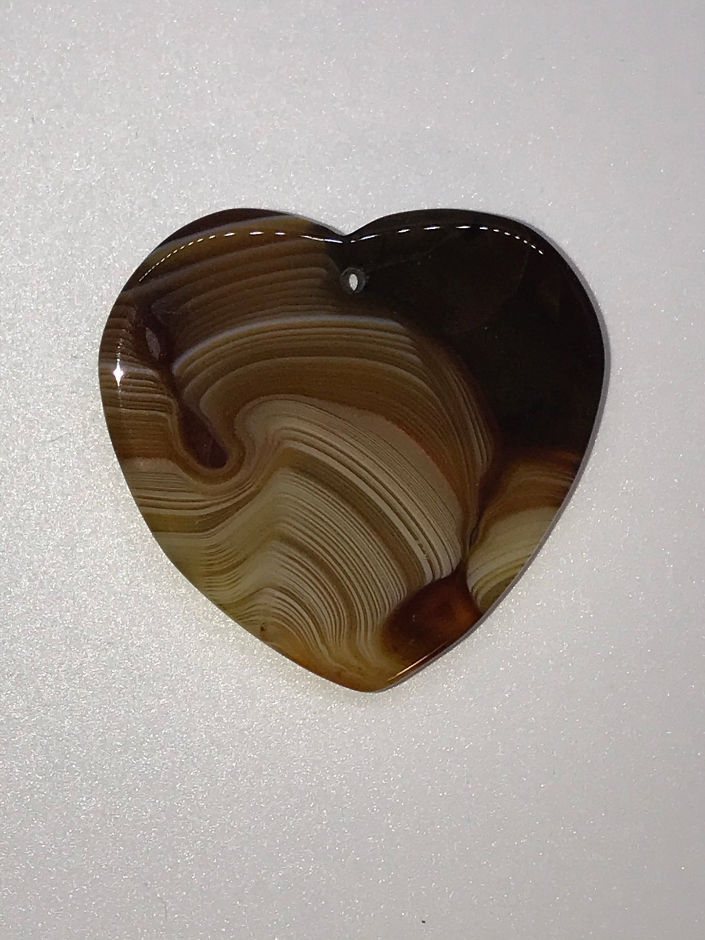 Coffee Onyx Agate Heart Pendant