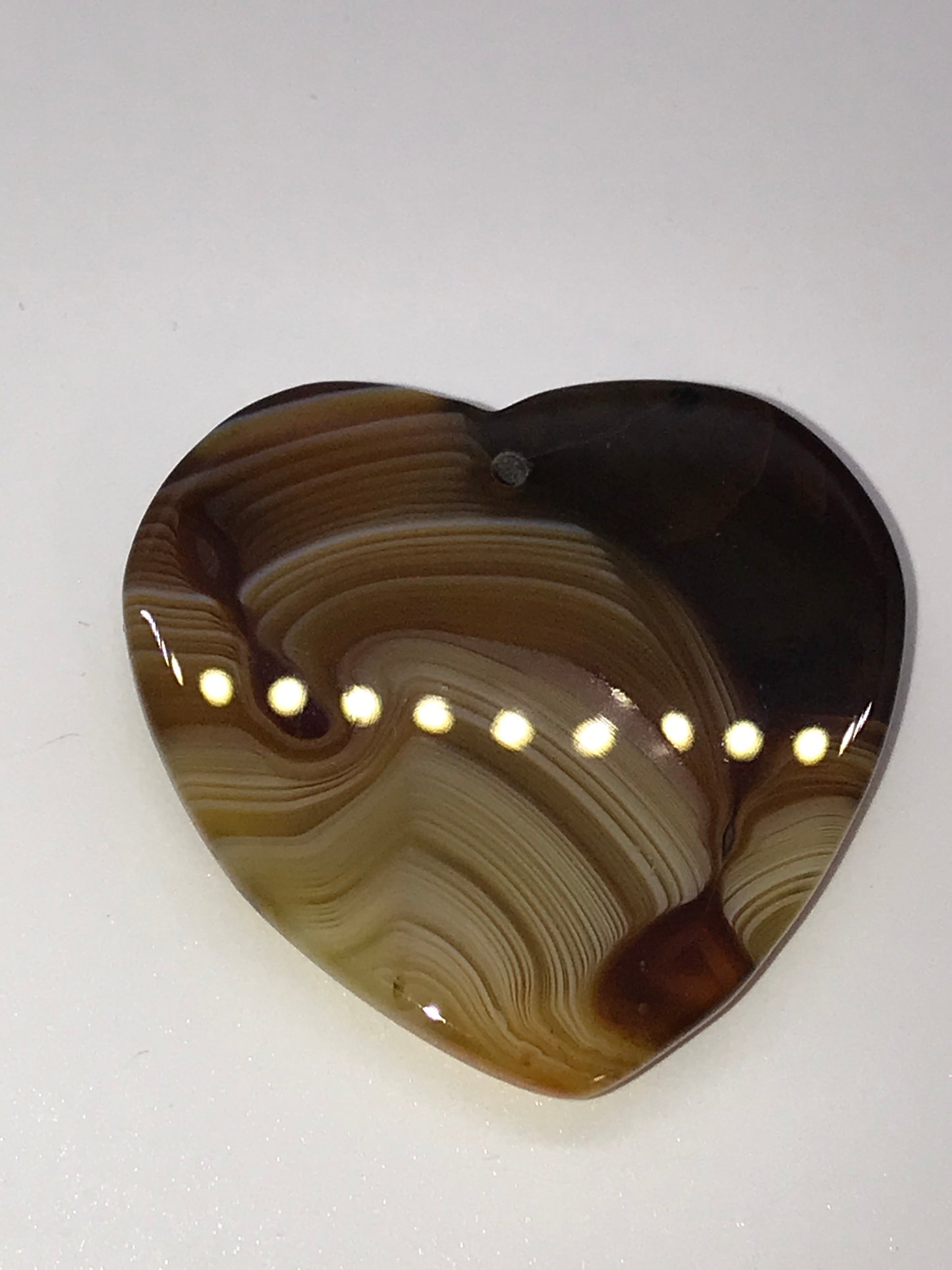 Coffee Onyx Agate Heart Pendant