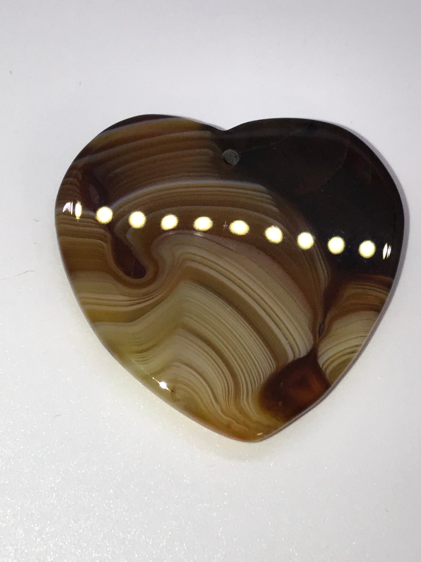 Coffee Onyx Agate Heart Pendant