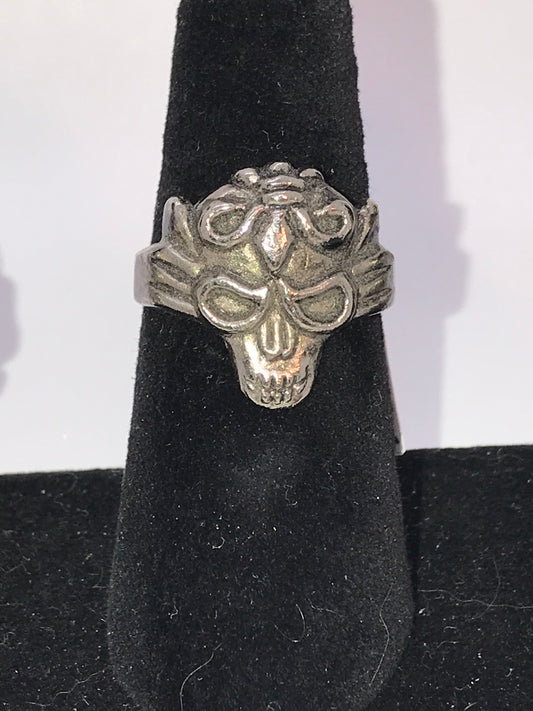 Pewter Double Mask Ring, Size 11