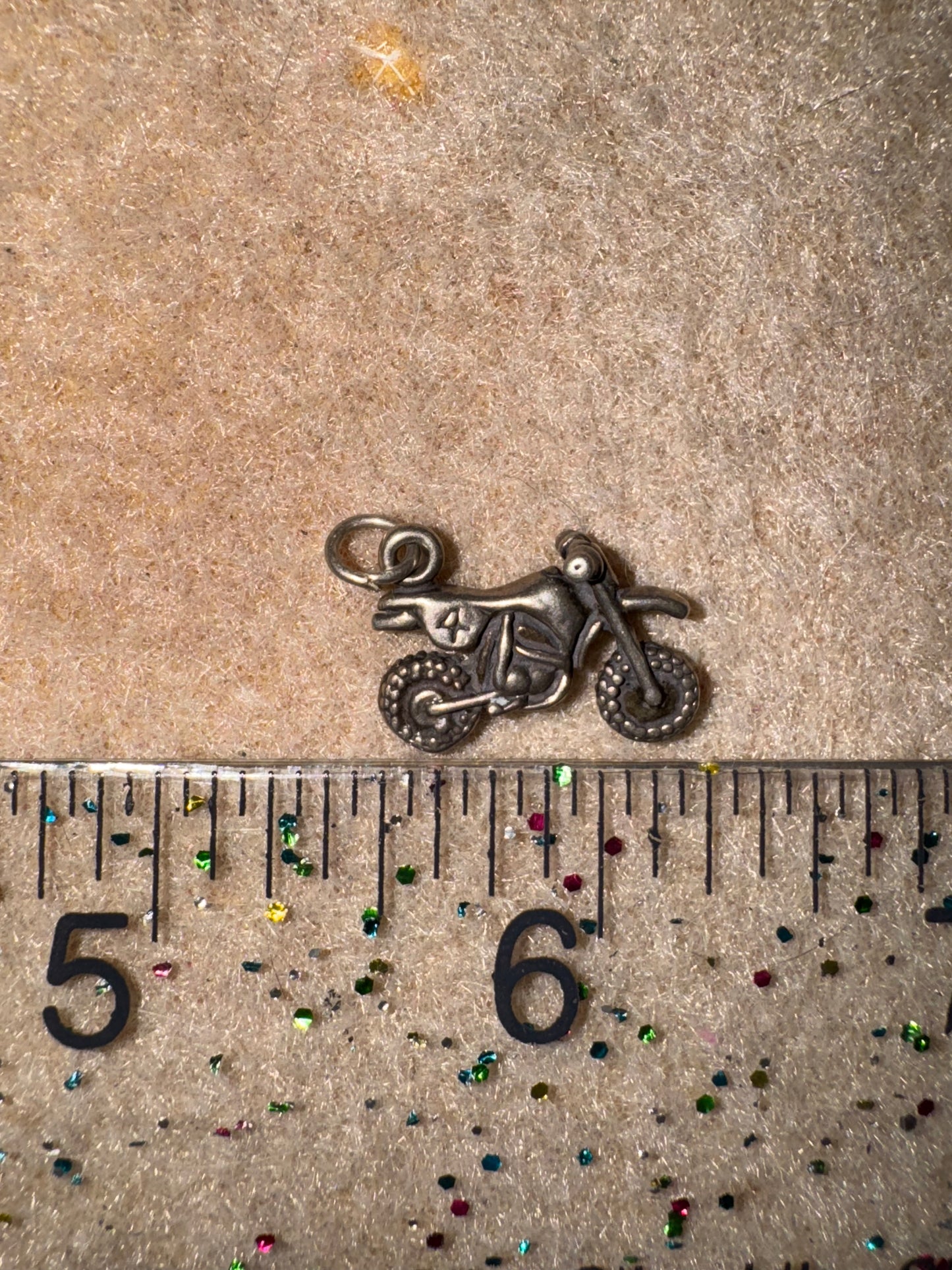 Sterling Silver Dirt Bike Pendant