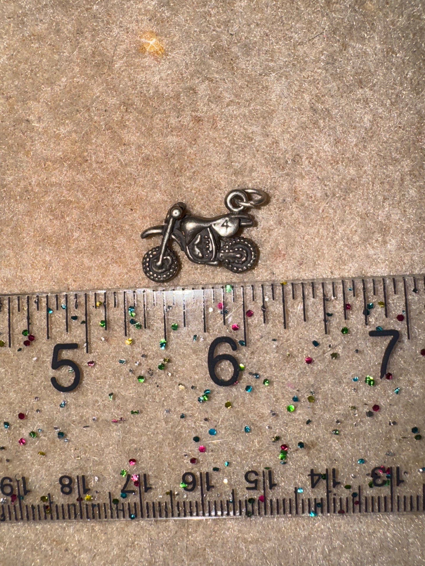 Sterling Silver Dirt Bike Pendant