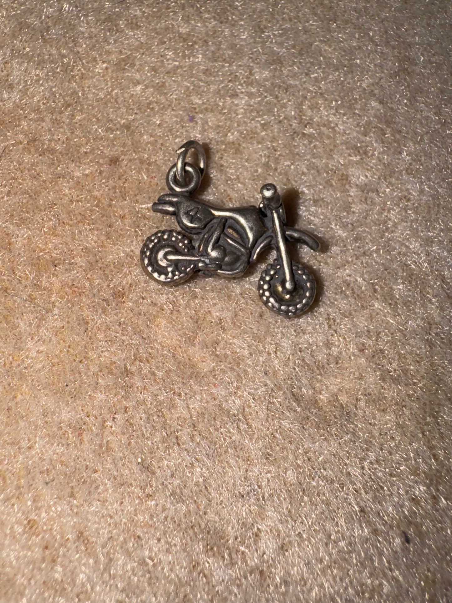 Sterling Silver Dirt Bike Pendant