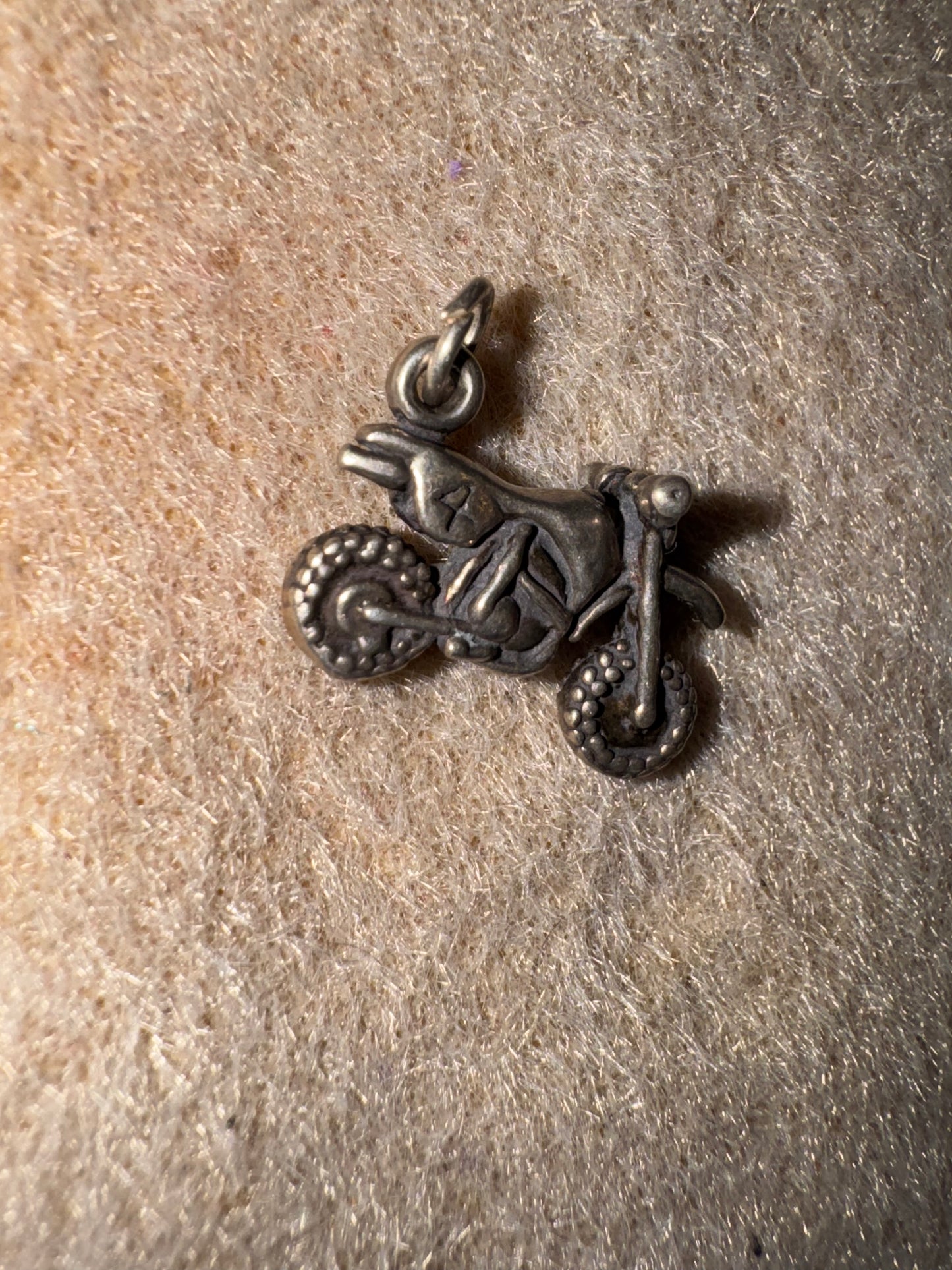 Sterling Silver Dirt Bike Pendant