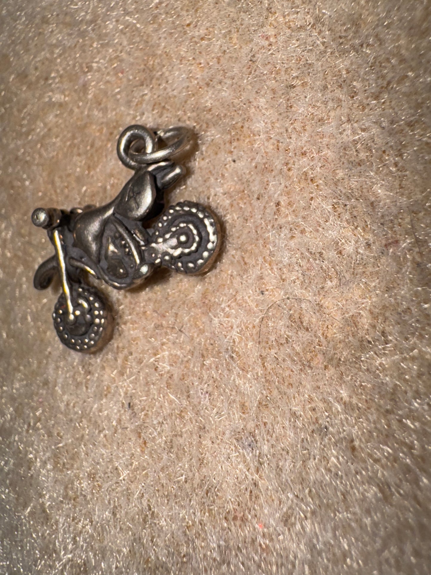 Sterling Silver Dirt Bike Pendant