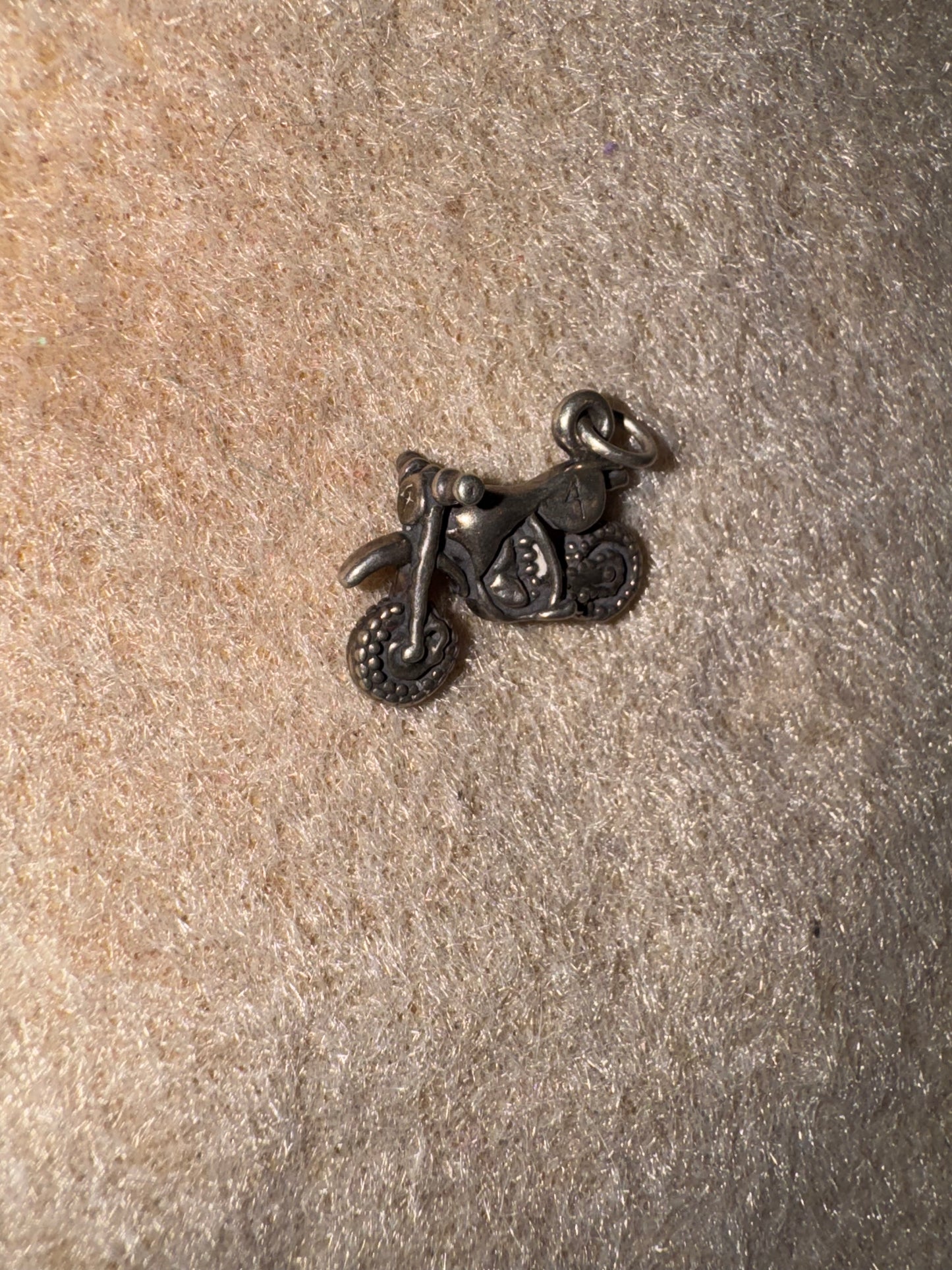 Sterling Silver Dirt Bike Pendant