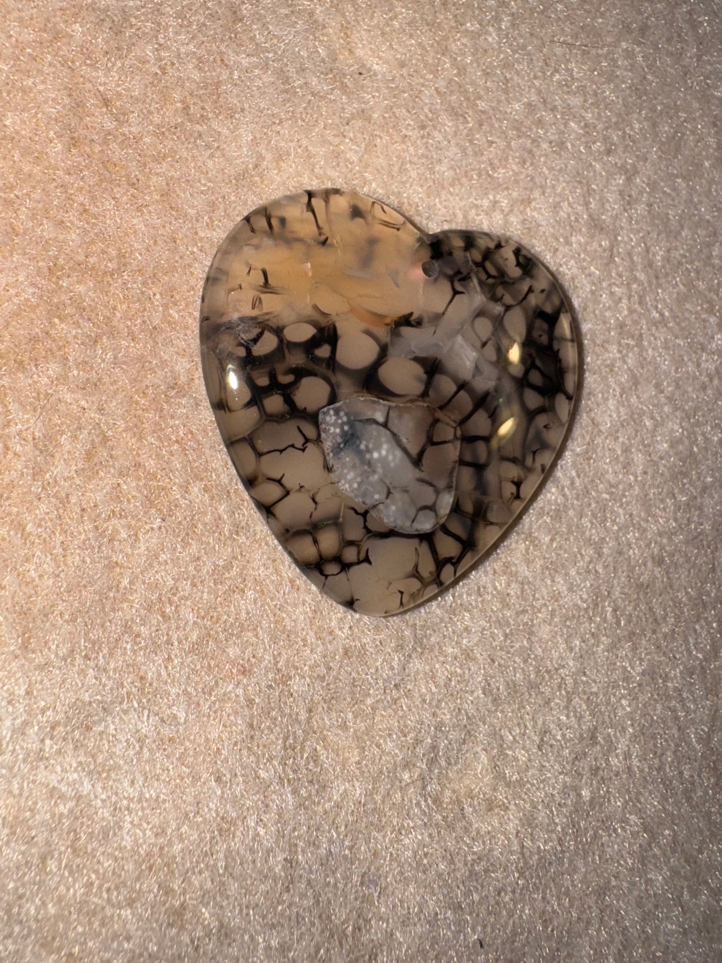 Dragon Veins Agate Heart Pendant