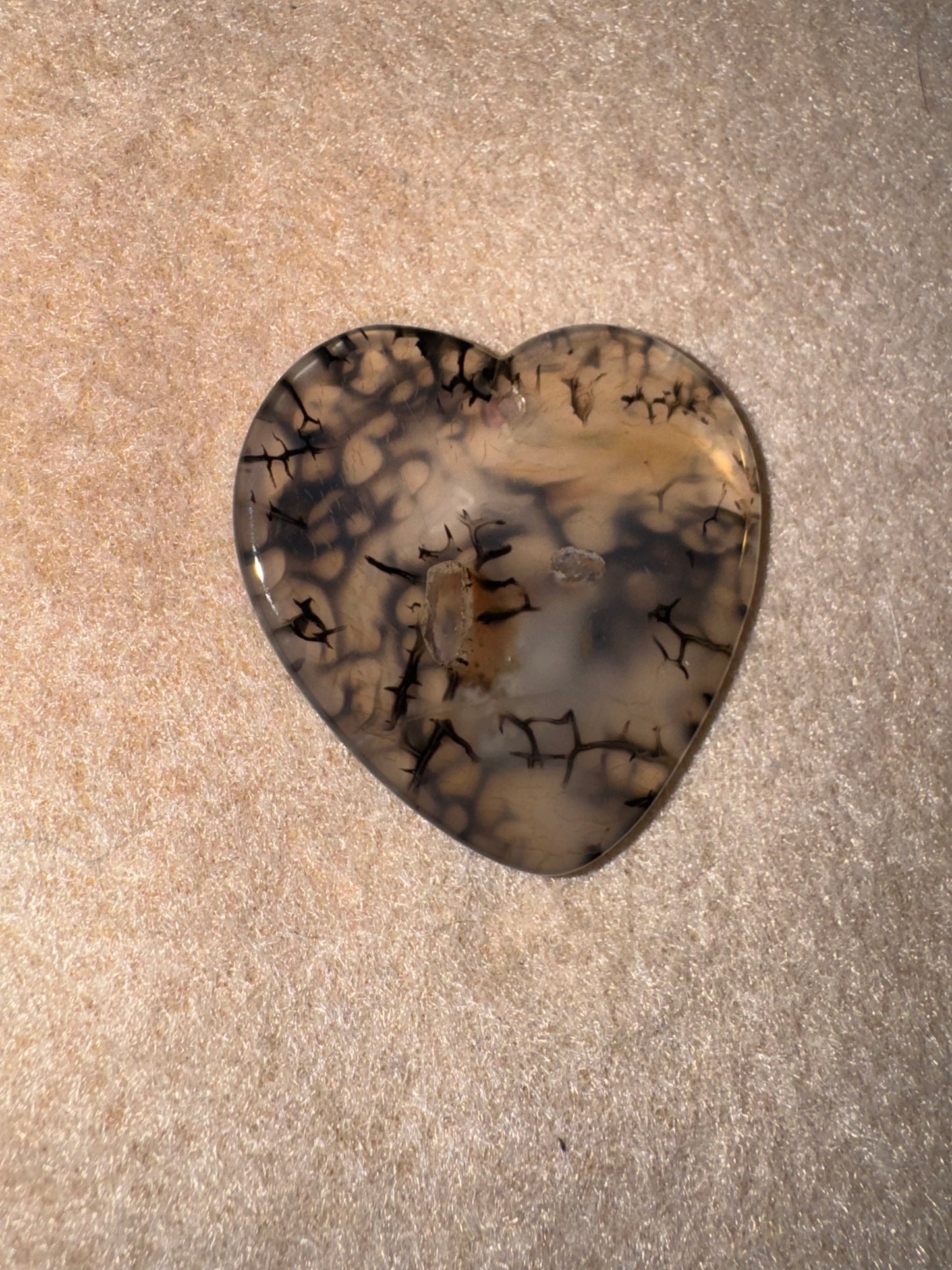 Dragon Veins Agate Heart Pendant