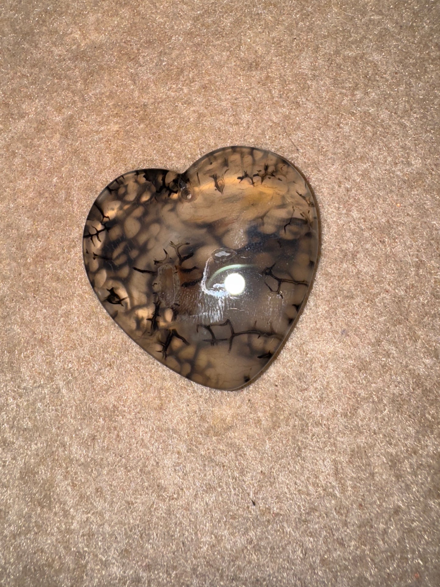 Dragon Veins Agate Heart Pendant