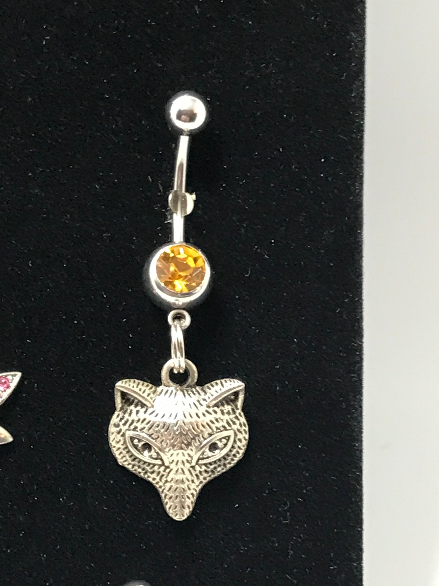 Wolf or Fox Dangle Belly Ring