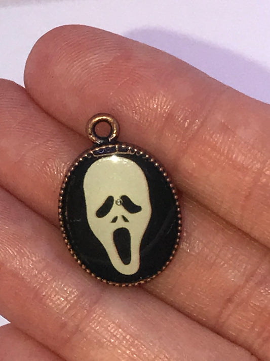 Cute Brass Ghost Scream Head Charm