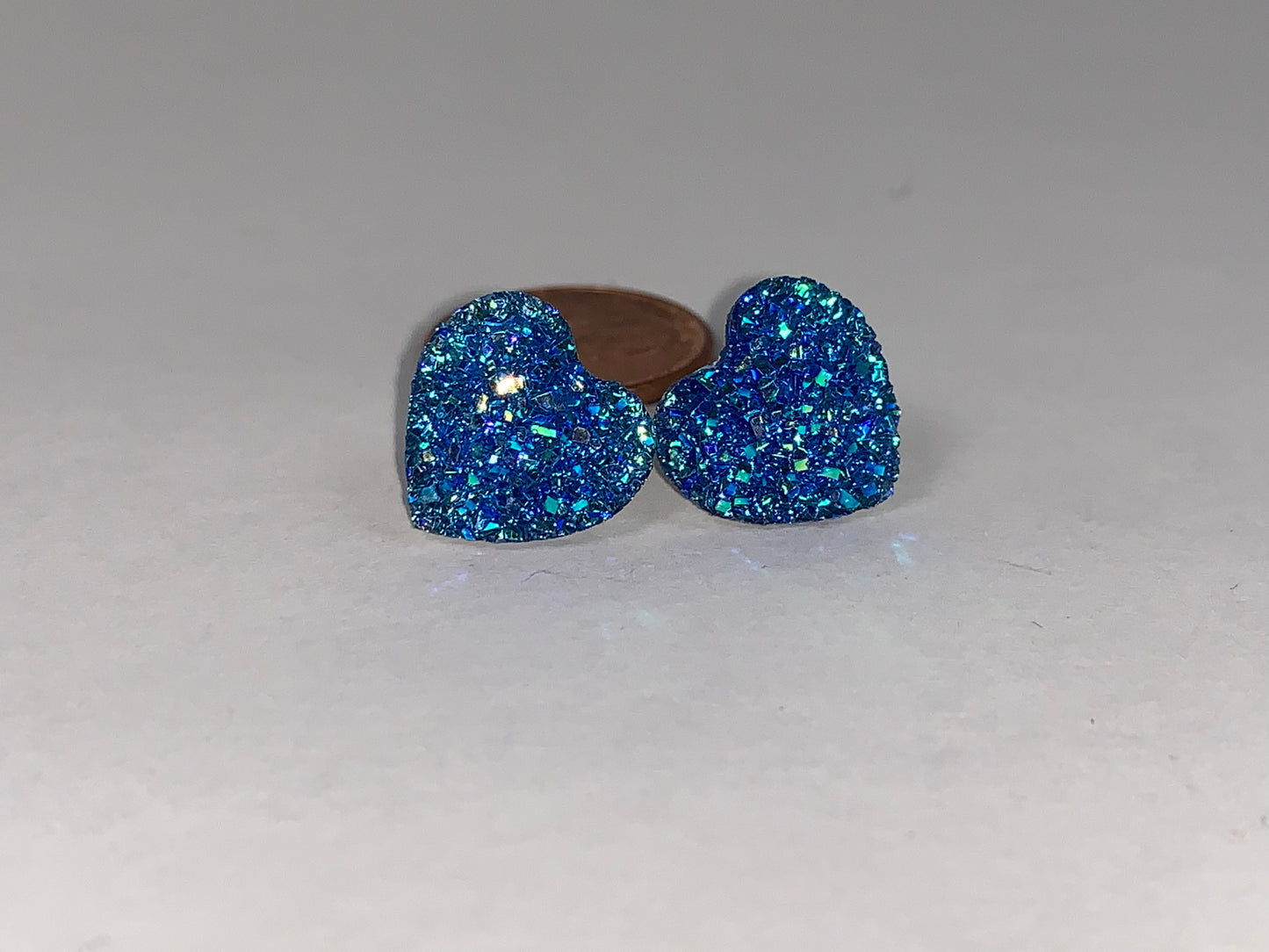 Glitter Heart Post Earrings