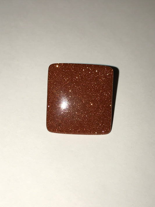 Square Gold Goldstone Pin