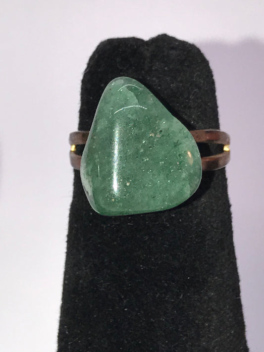 Green Aventurine Stone Ring, Sizeable