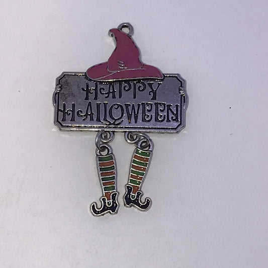 Happy Halloween Witchy Leg Pendant