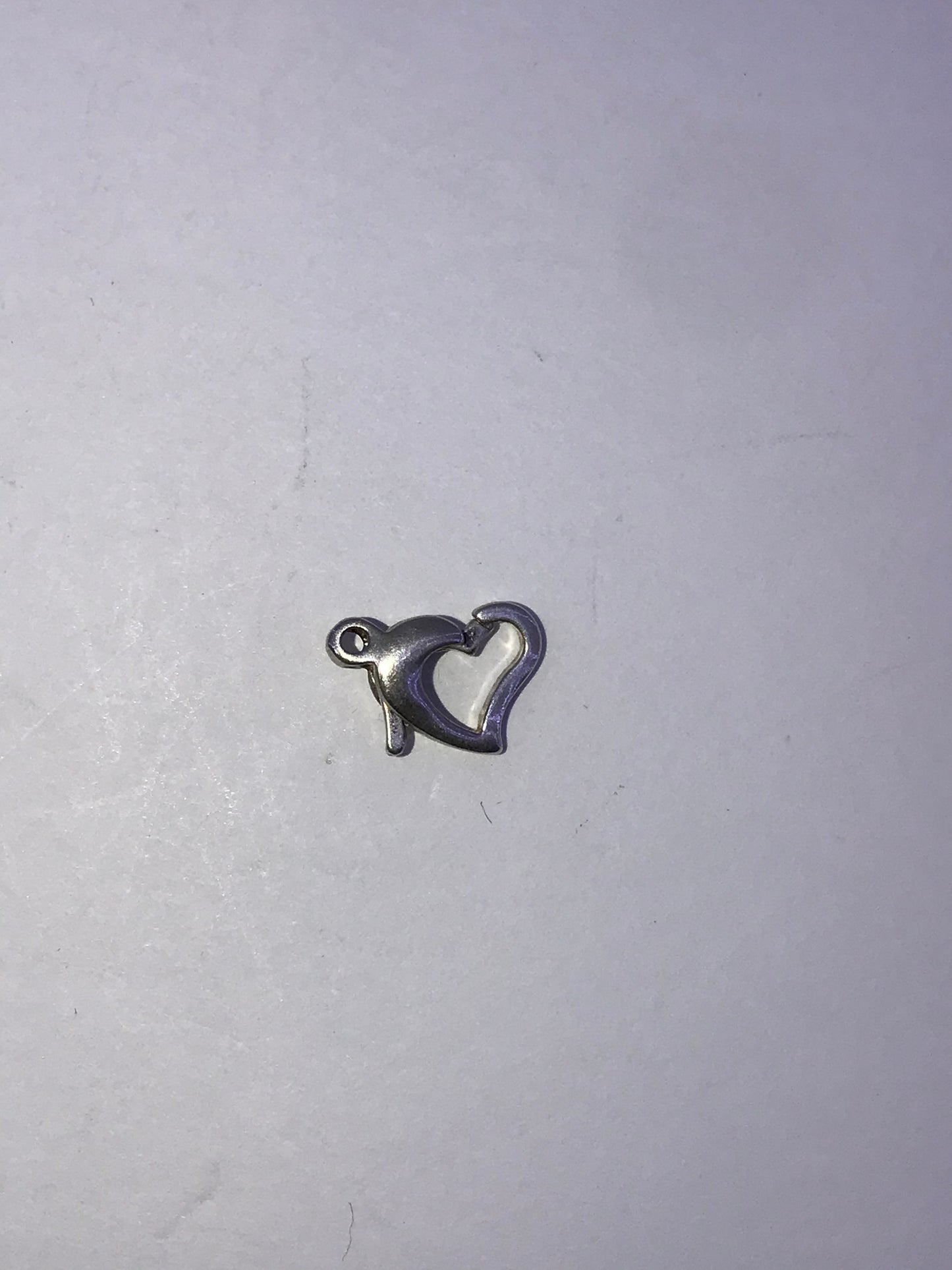 Sterling Silver Open Heart Lobster Clasp with Closed Ring