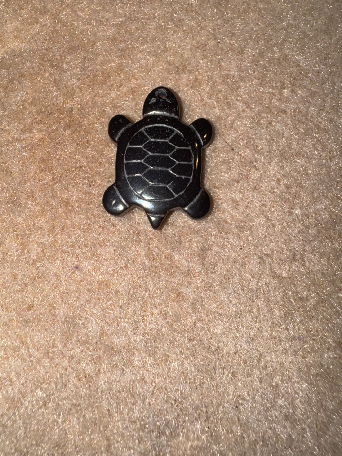 Hematite Turtle Pendant