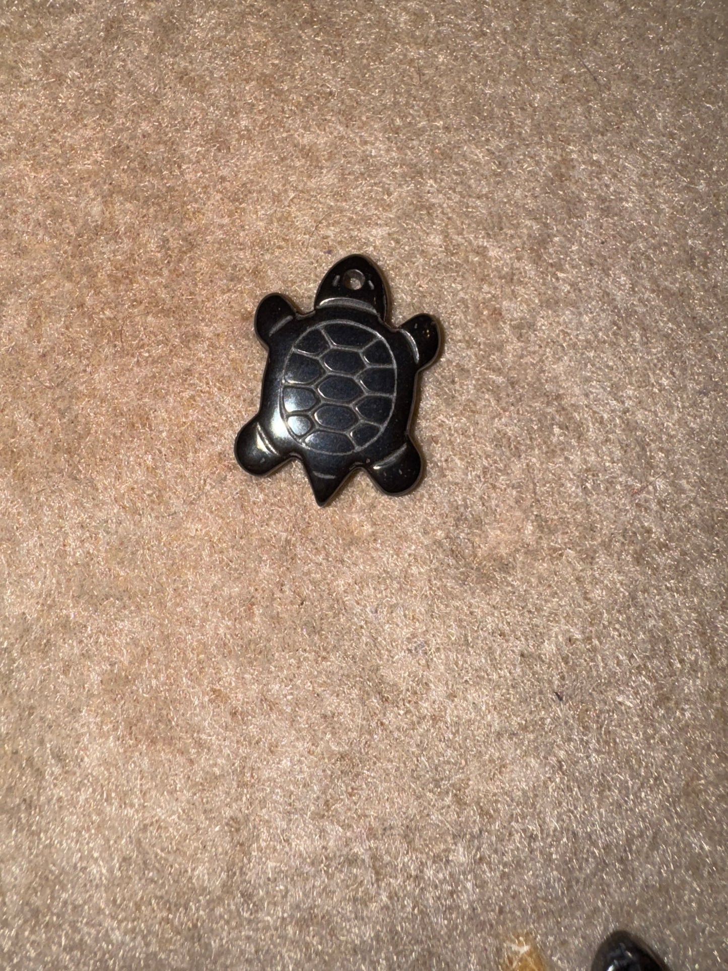 Hematite Turtle Pendant