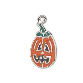 Enamel Jack-O-Lantern Pumpkin Pendant