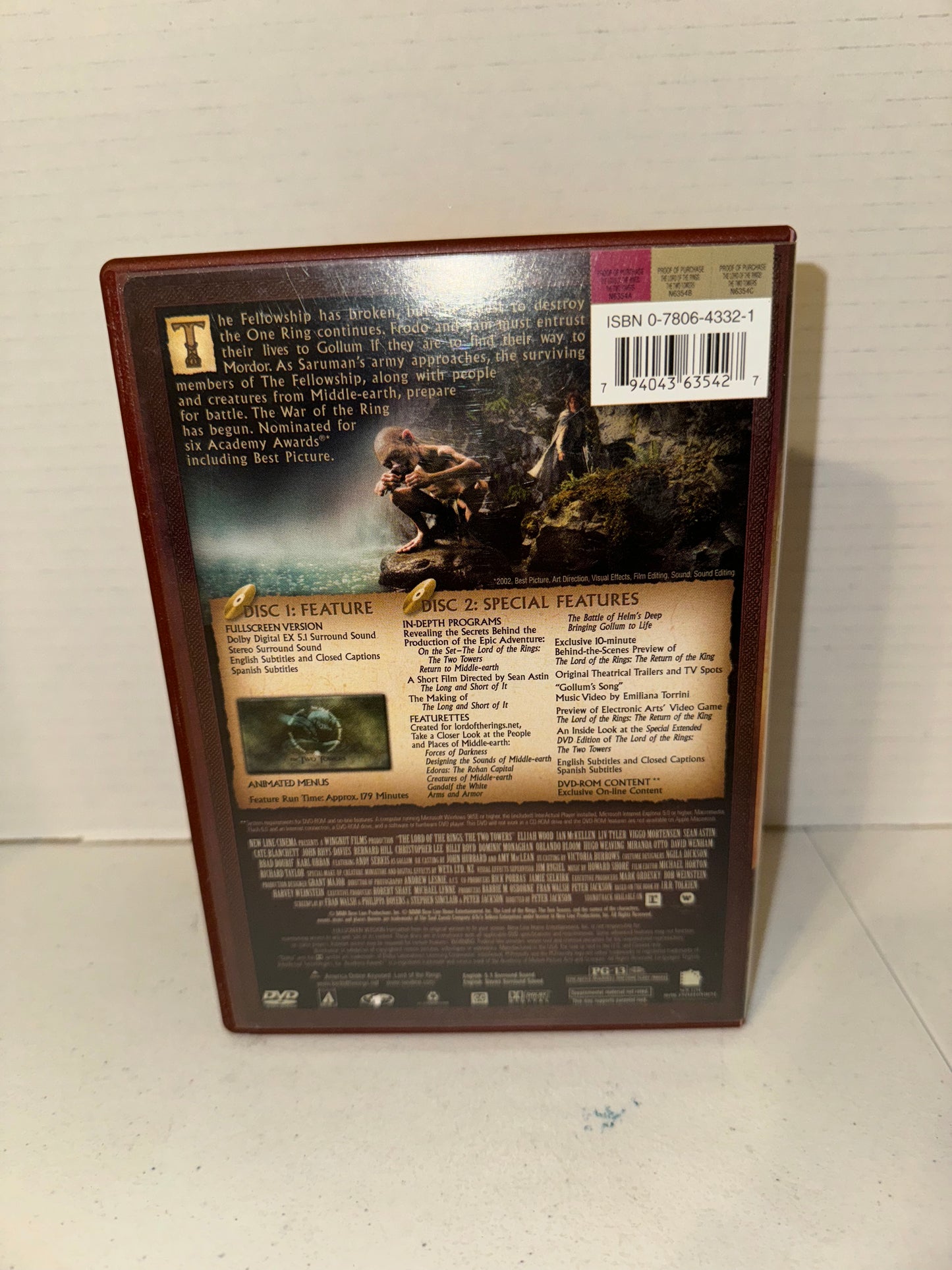 The Lord of the Rings: The Two Towers Full Screen DVD