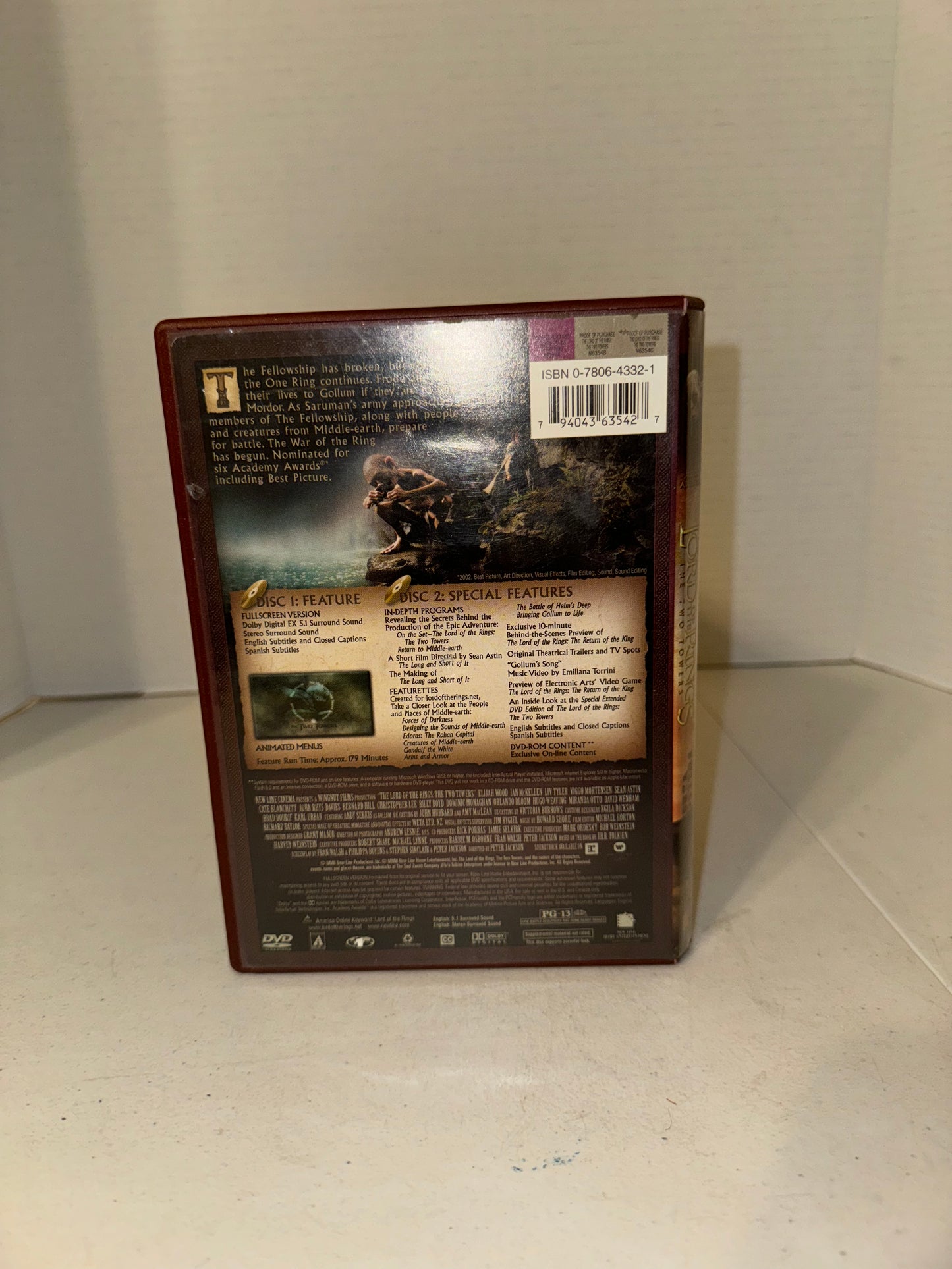 The Lord of the Rings: The Two Towers Full Screen DVD