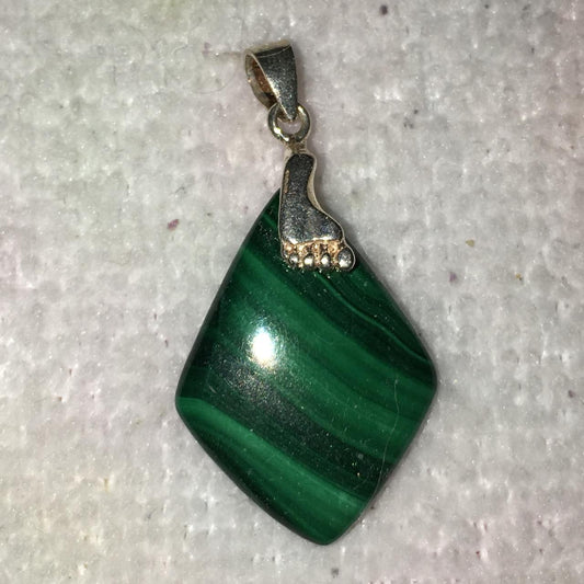 Malachite Pendant with Foot Bail