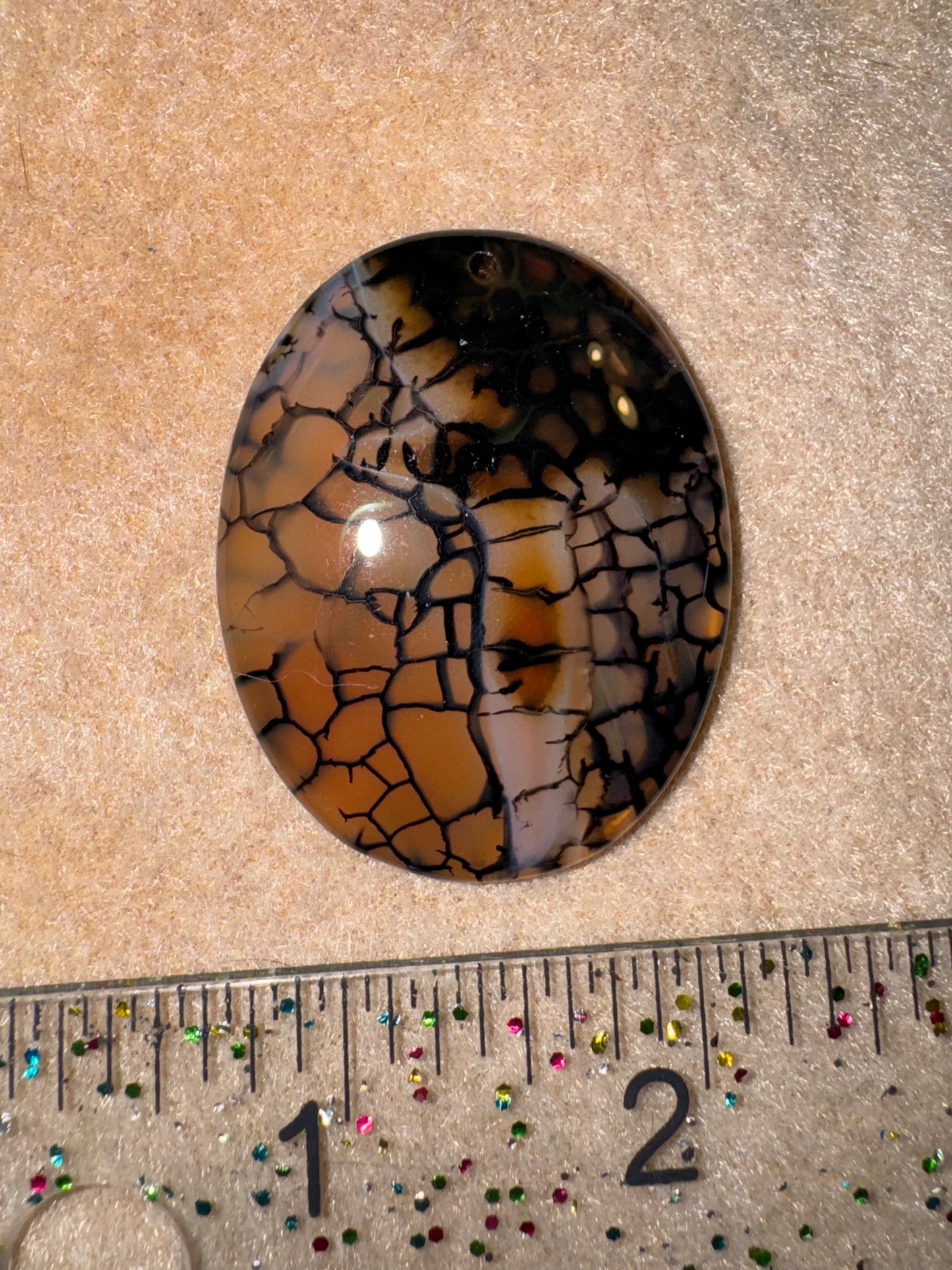 Oval Dragon Veins Agate Focal Pendant