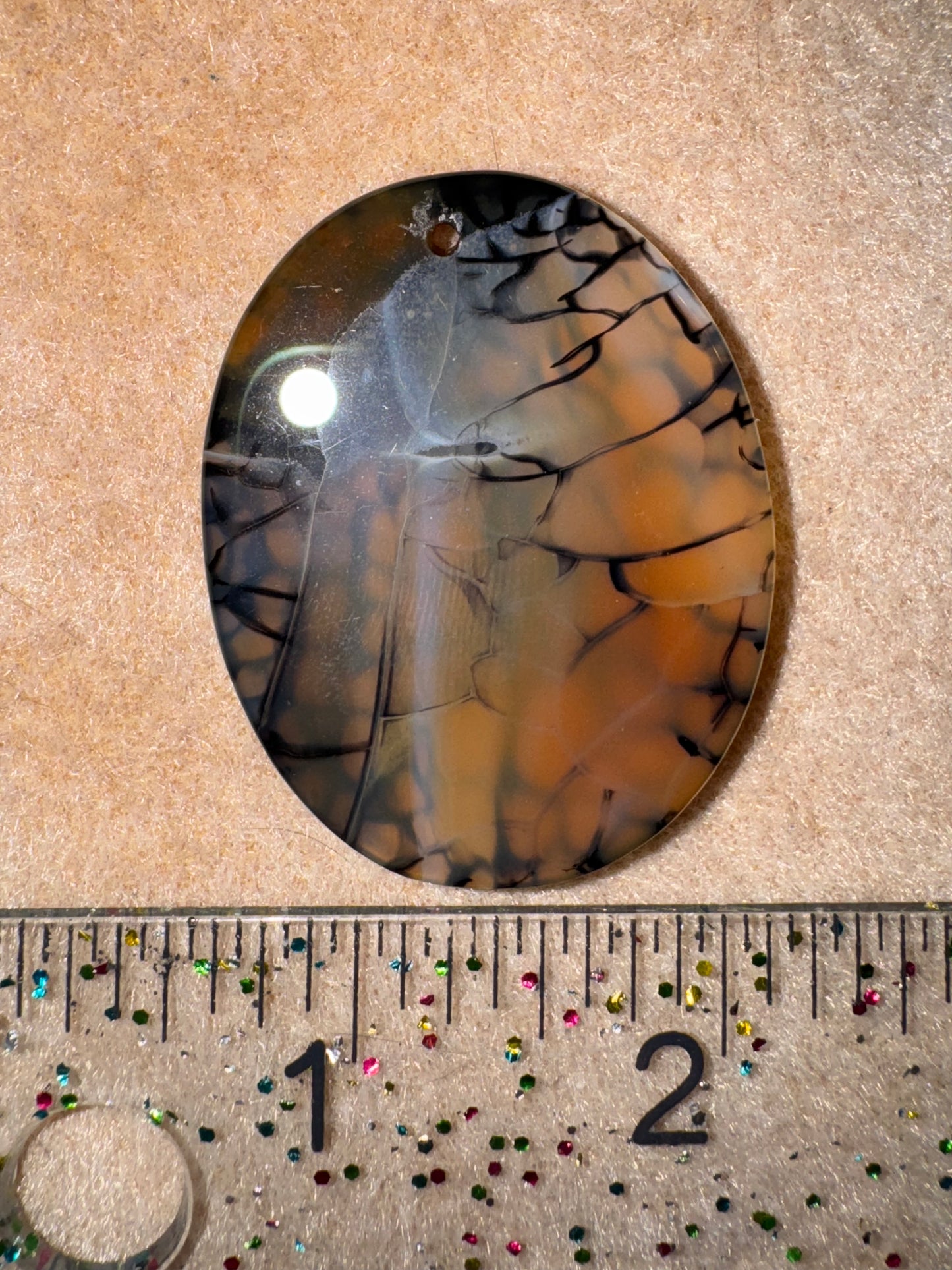 Oval Dragon Veins Agate Focal Pendant